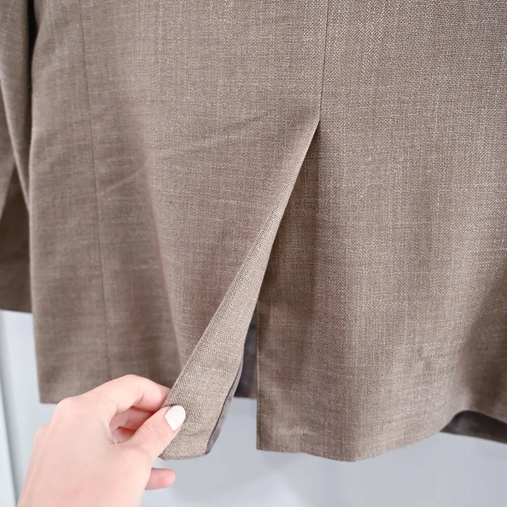 Lauren Ralph Lauren Black Label Size 40R Linen Neutral Tan Academic Blazer